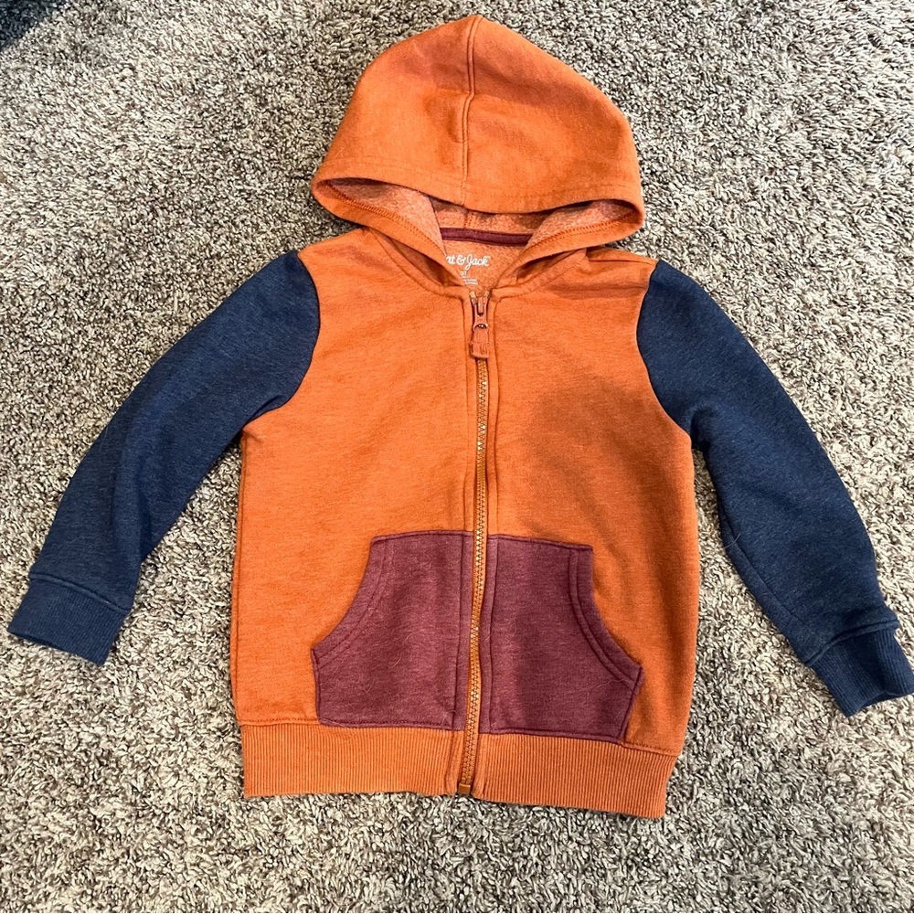 Cat & Jack Orange and Navy Kids Hoodie